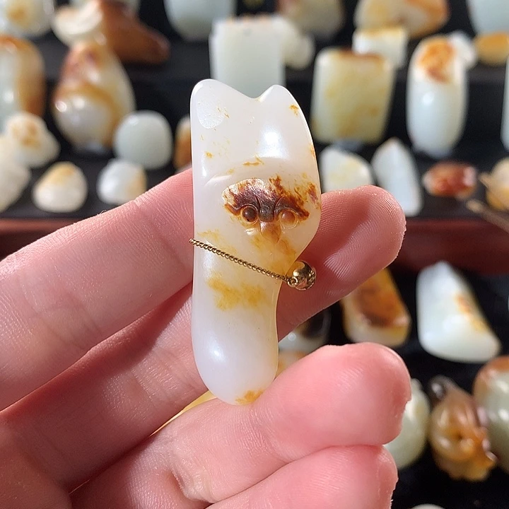 你***好和田玉14K金镶嵌颈饰