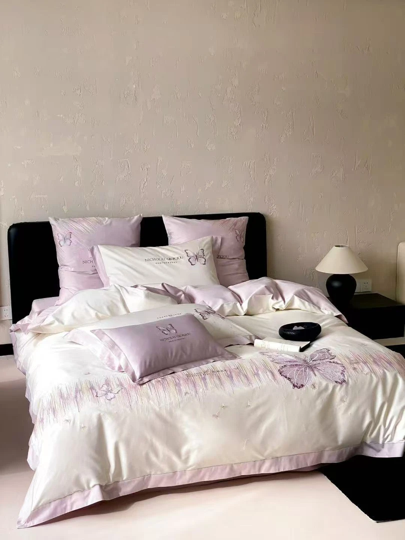 XY  百支全棉贡缎精致贴布绣 卡通款四件套  星蝶