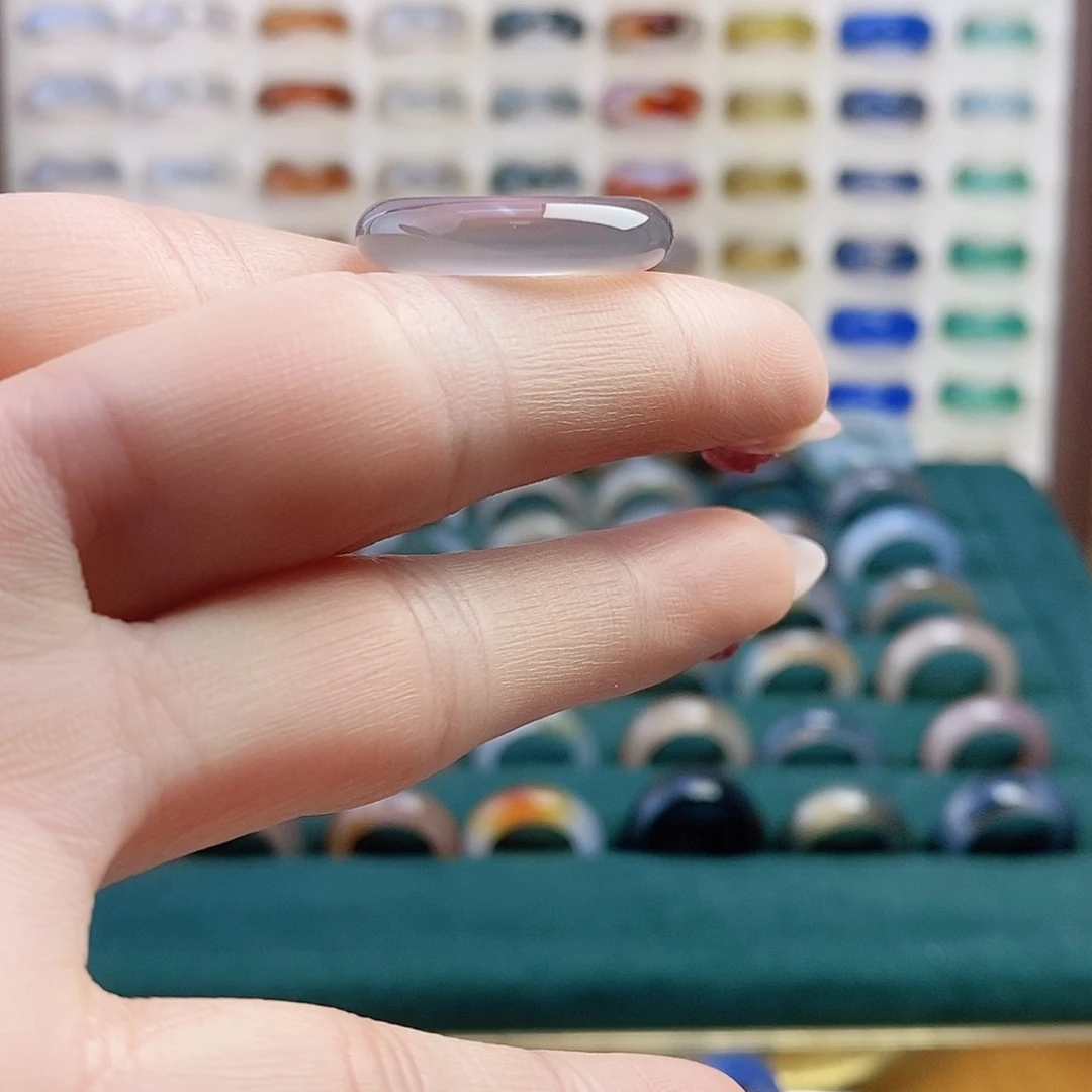 玛瑙/玉髓戒指未镶嵌黑***者