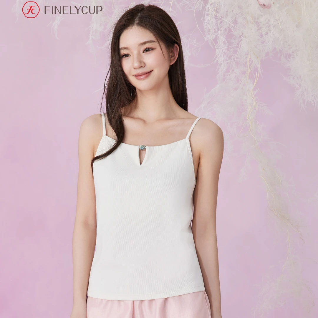 D01A1梵妳卡波女背心吊带带杯免穿内衣薄款柔软亲肤螺纹无痕