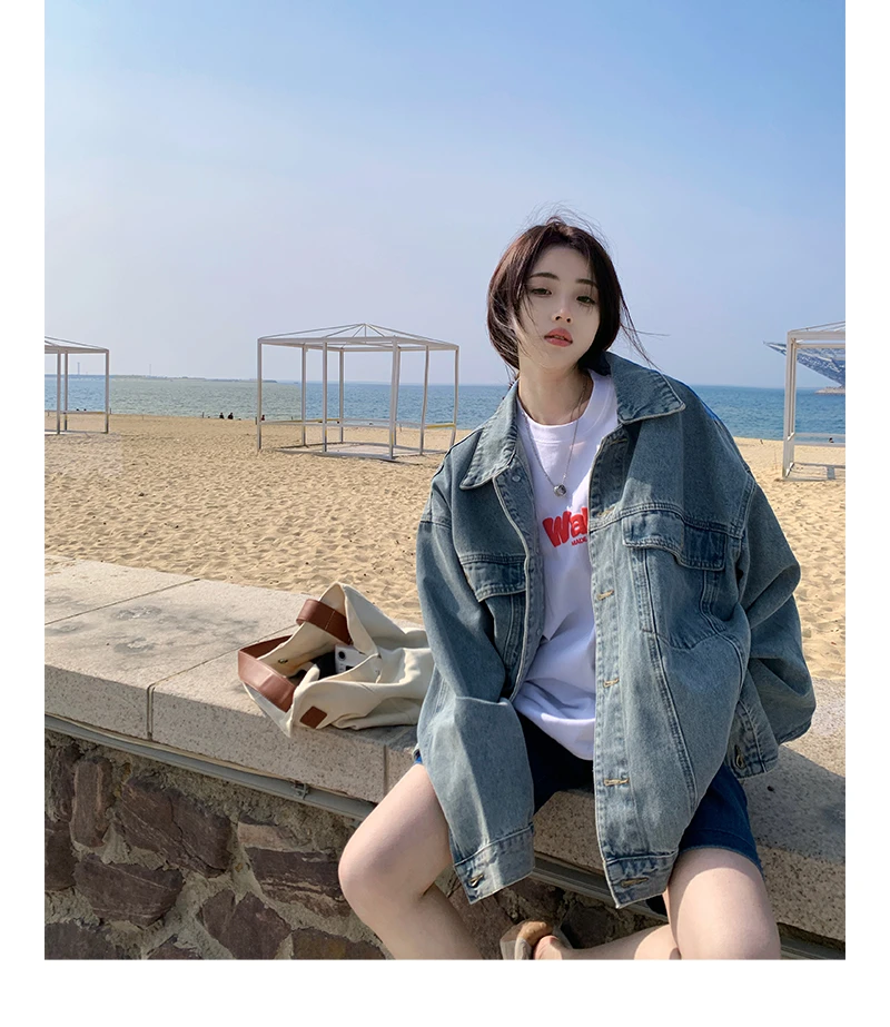 （非图片款）051-100牛仔衣短款时尚休闲百搭连帽宽松拼色复古