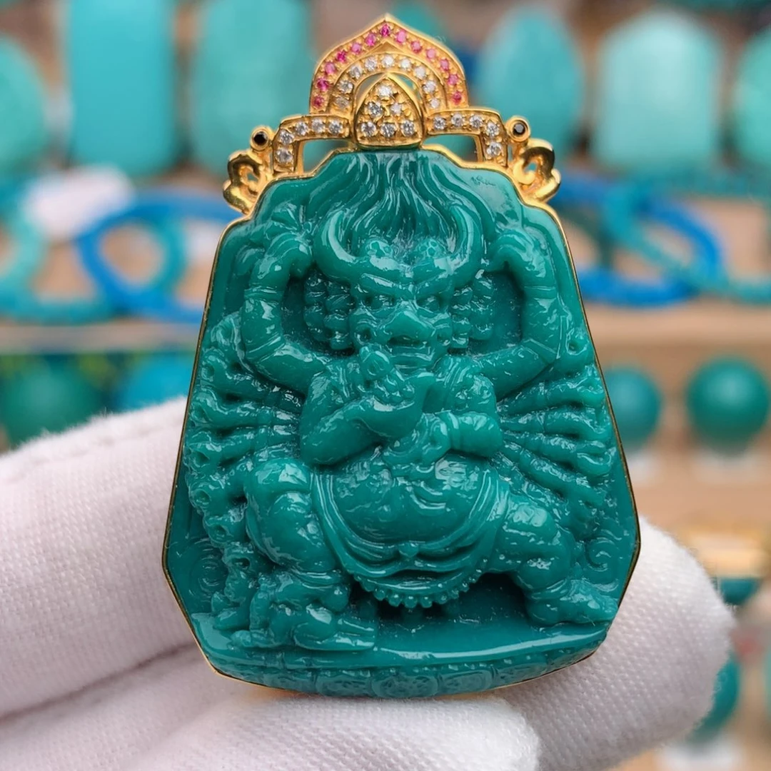 未镶嵌绿松石珠宝奇石大威德