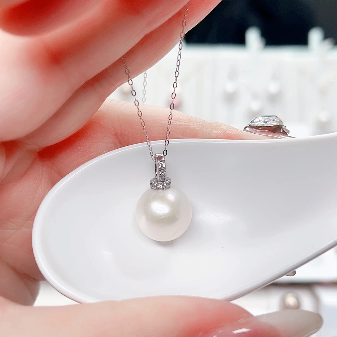 淡水珍珠吊坠(不含链)银S925镶嵌