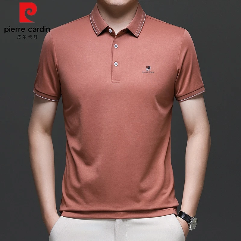 皮尔卡丹【专柜·高档】短袖t恤男士翻领夏季舒适透气商务Polo衫男装
