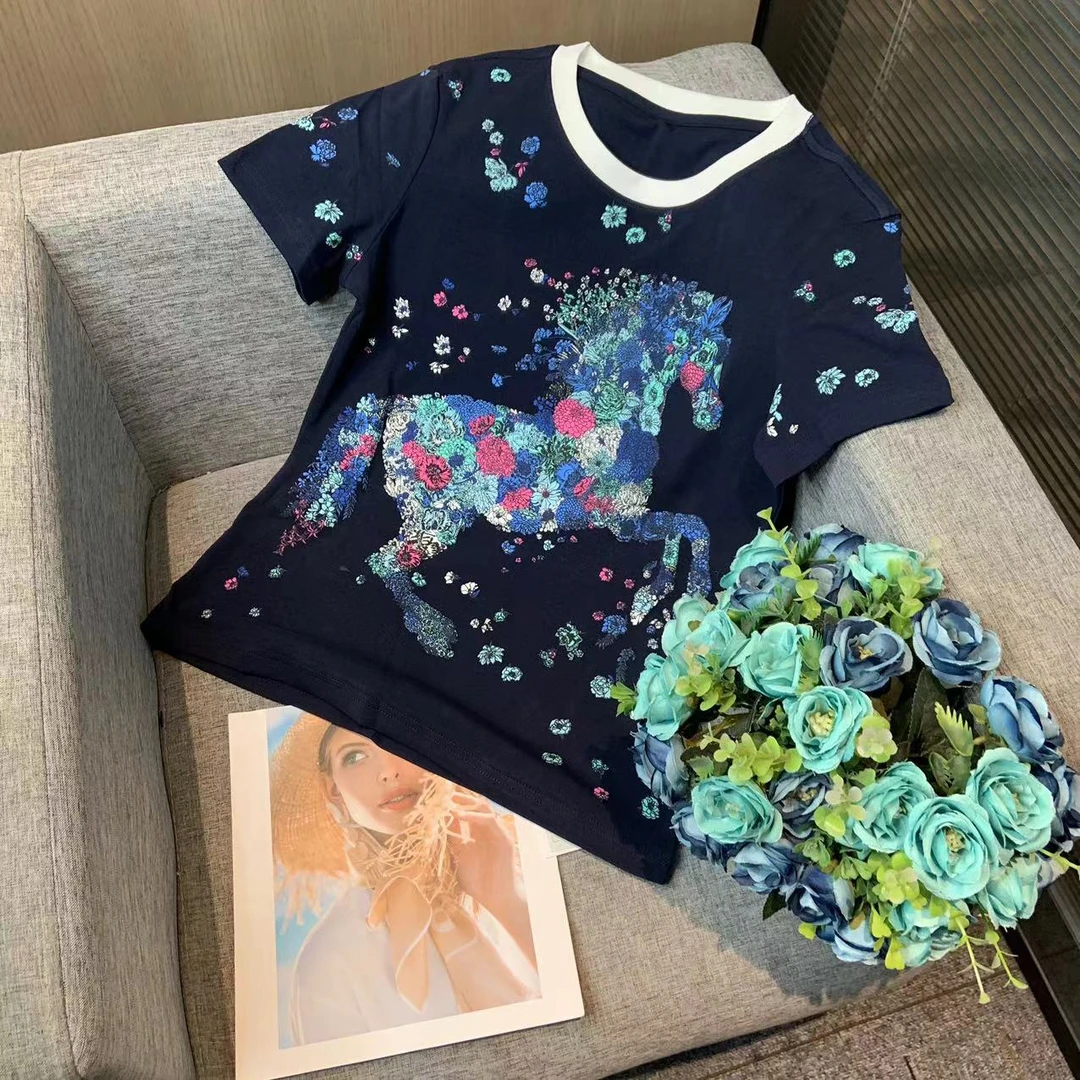 新款短袖T恤上衣女时尚女装-X9437