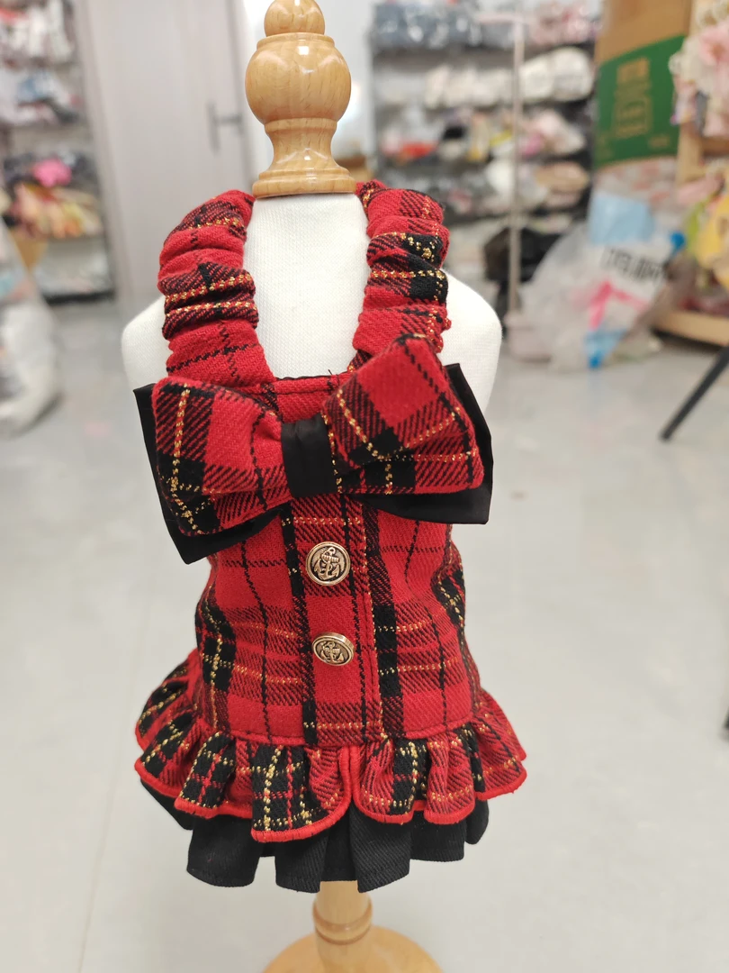 秋冬新年款连衣裙定制猫猫狗狗吊带裙通穿