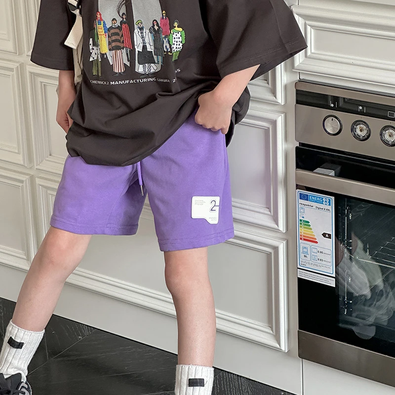 K23749韩国童装女童2025夏季新款休闲裤儿童短裤洋气运动裤五分裤