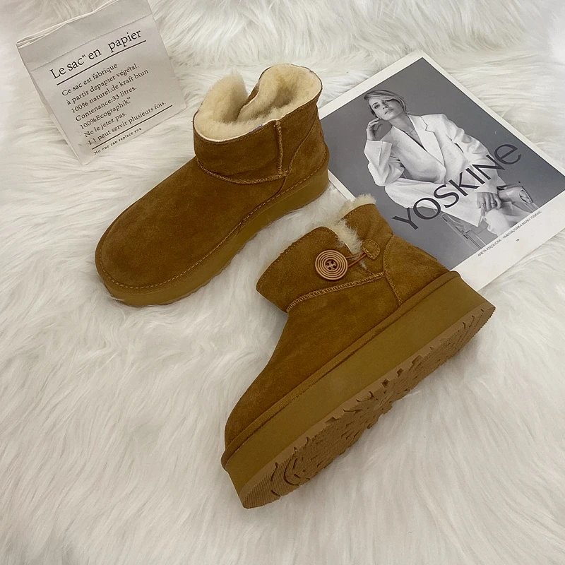 【杨杨专属】1039-19厚底保暖雪地靴加厚短筒防滑大棉鞋女