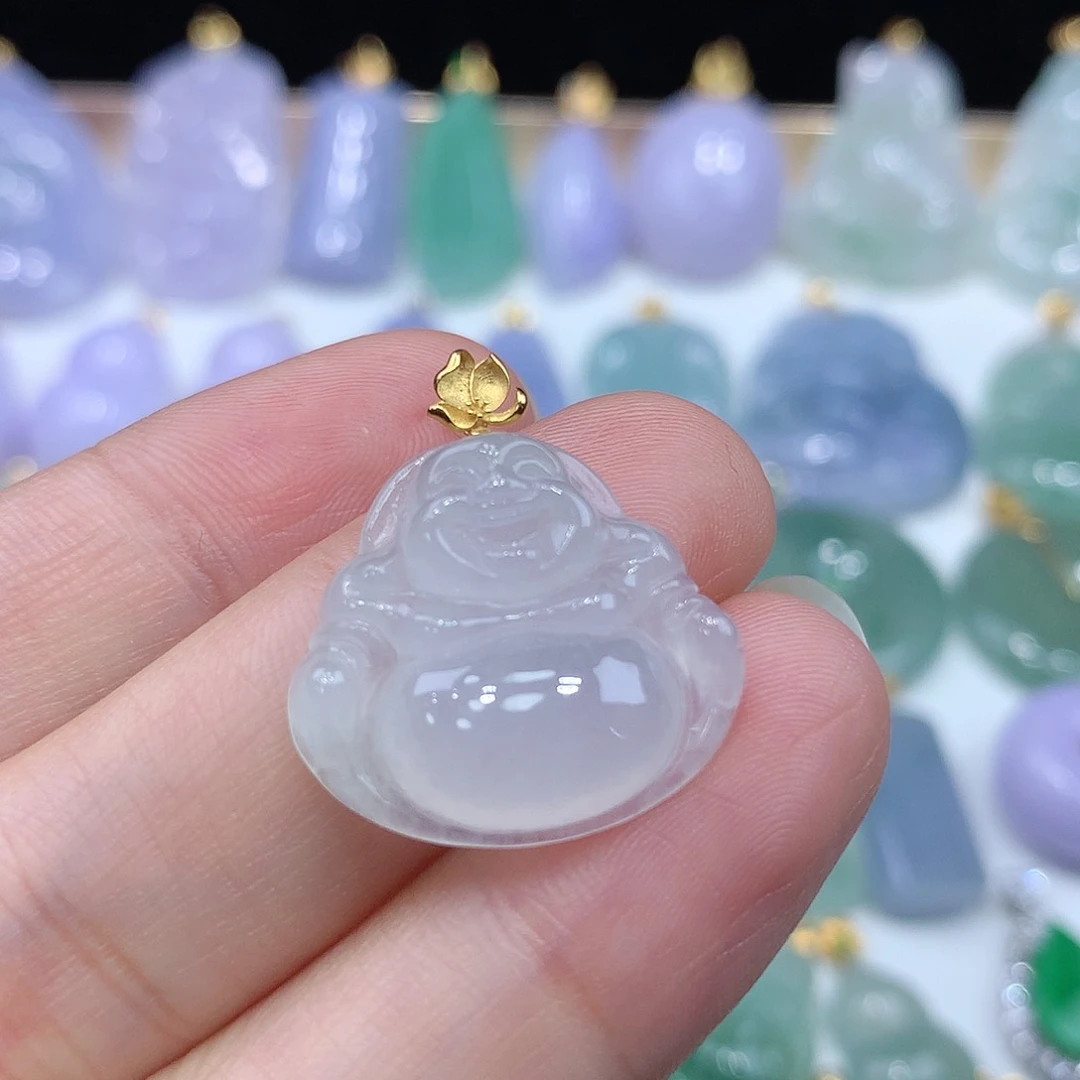 颈饰18K金镶嵌翡翠翡翠