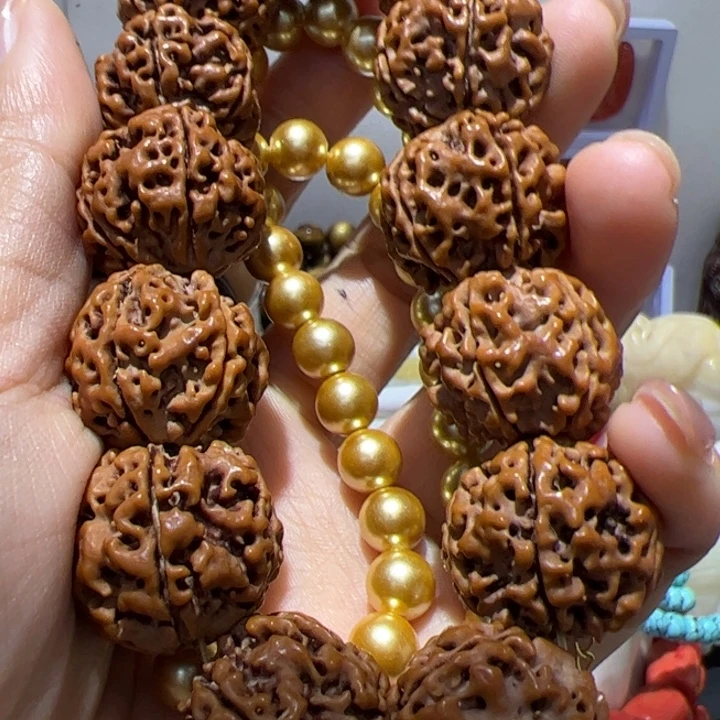 木质磁石0.8金珠锁骨