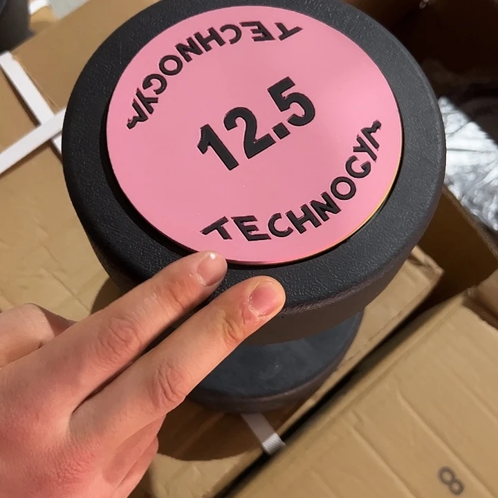 全新纯钢泰诺12.5公斤哑铃一对粉色