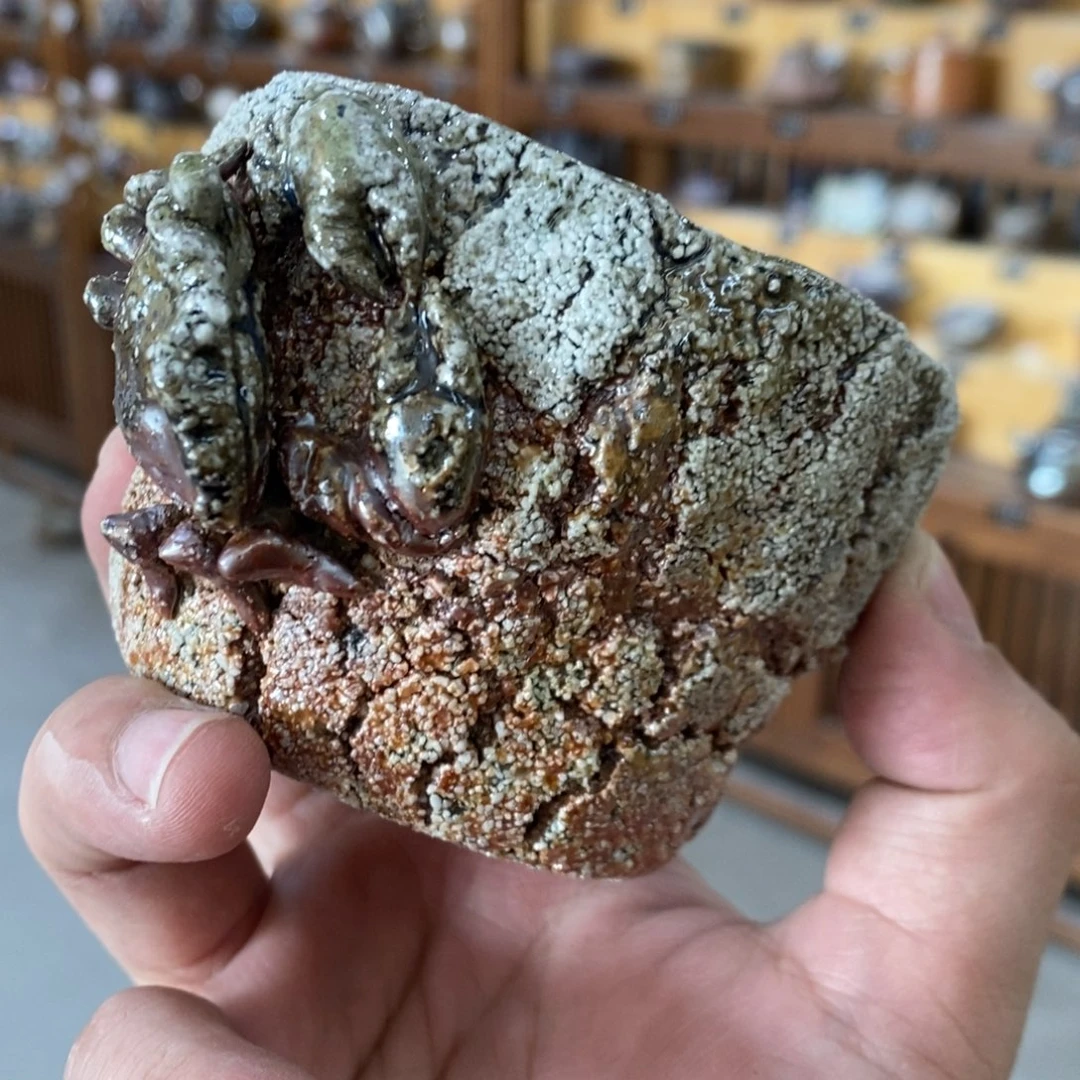 陶园柴烧 精品高货。409瑕摆件