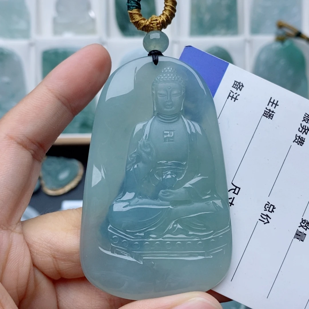 林***颖翡翠未镶嵌颈饰阿弥陀佛