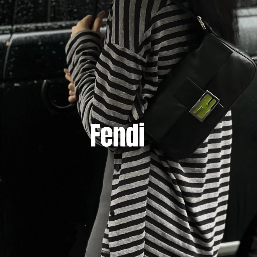 修复品618363/FENDI/芬迪复古绿珐琅扣法棍包 配皮换新