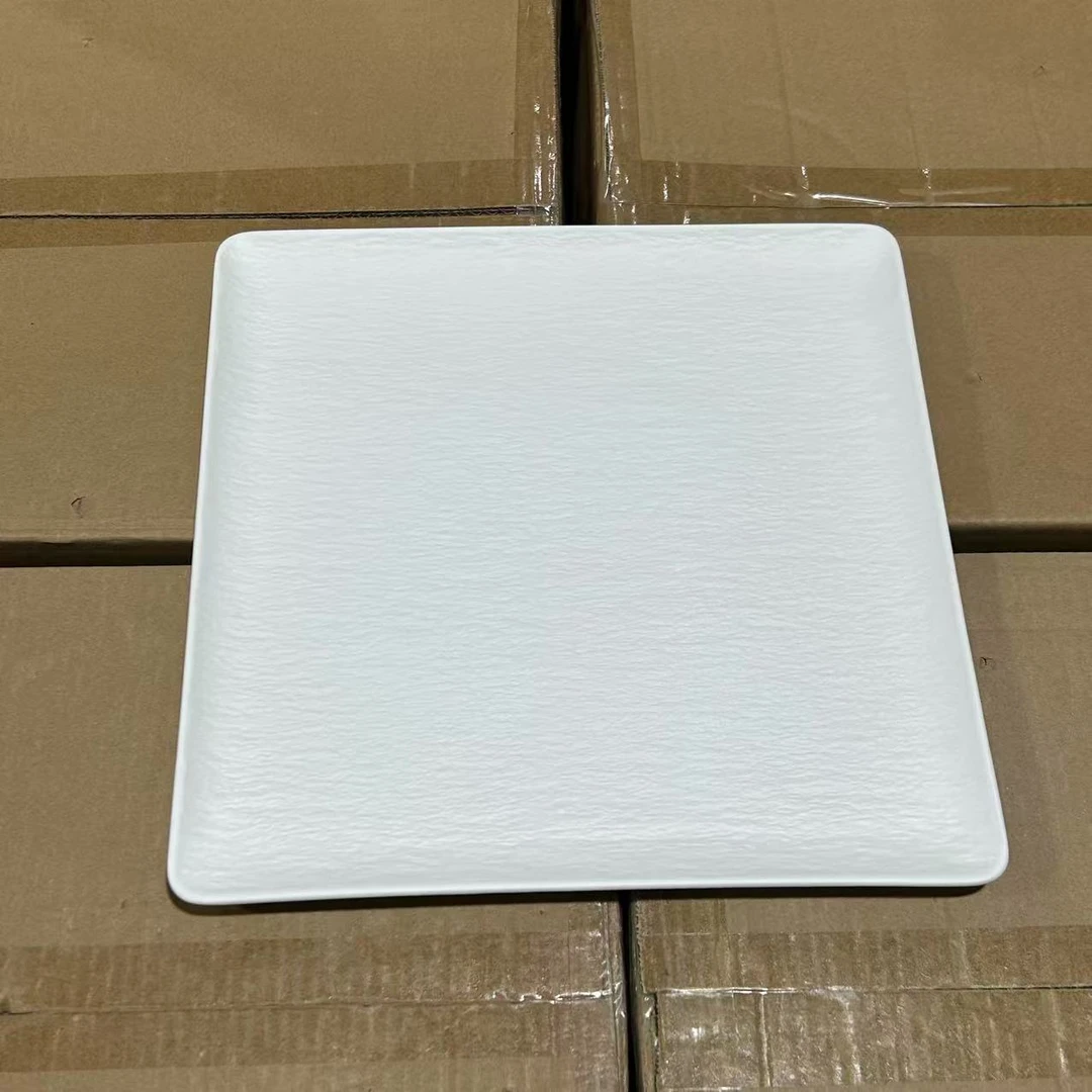 Y56出德国【岩石】方形浅盘12英寸31.5cm【白】075