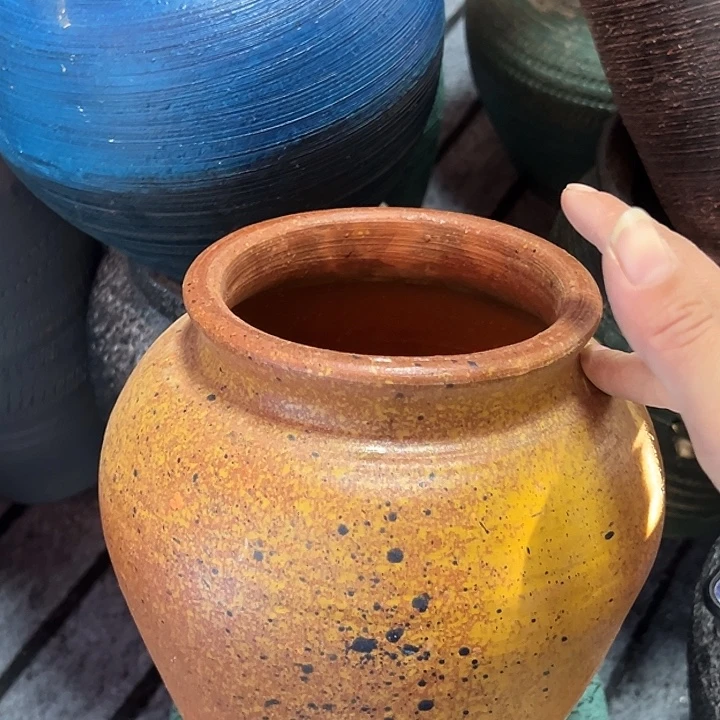 黄色泼墨高20口13带孔