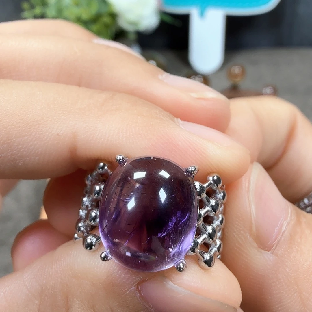 冰***.水晶戒指银S925镶嵌S925银镶水晶水晶水晶