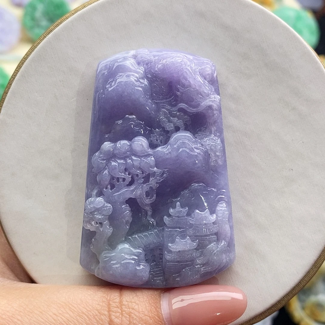 翡翠未镶嵌吊坠(赠链)