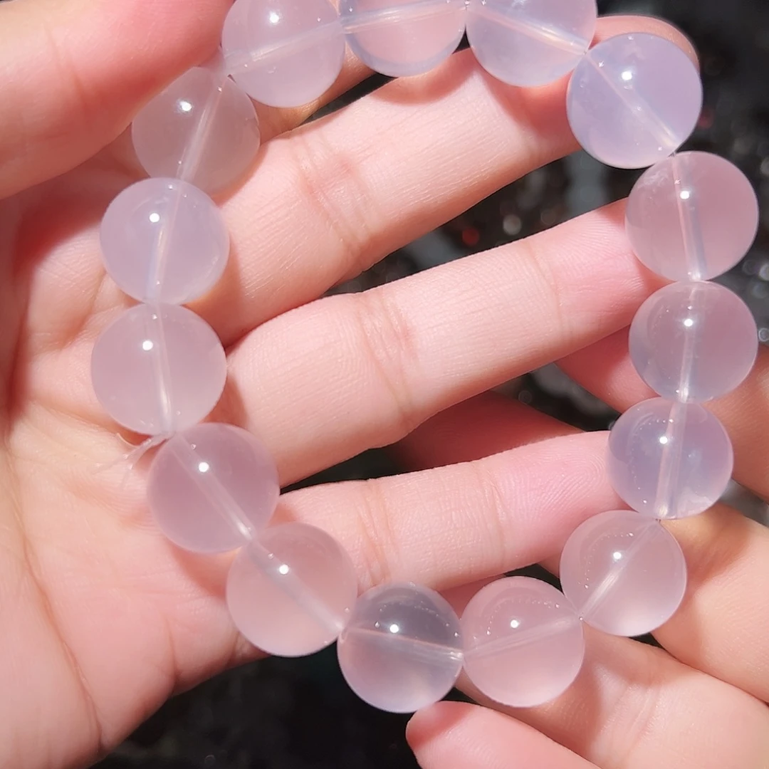 水晶手链未镶嵌14毫米六角星光粉水晶