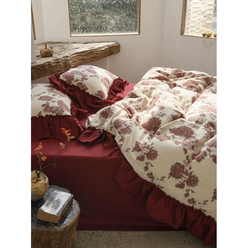 【月光玫瑰-四件套】欧洲文艺 小众中古风 | 棉麻亚麻婚庆高端套件