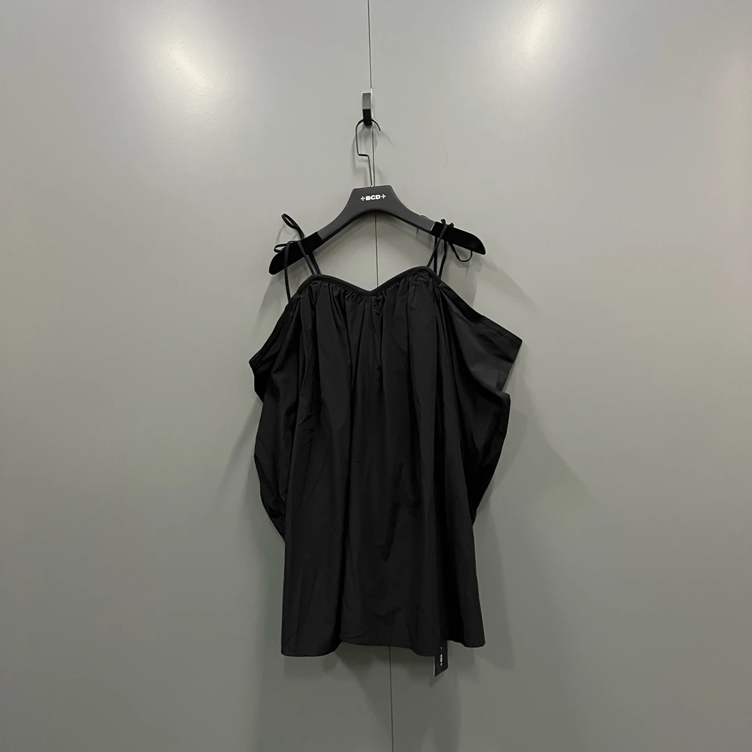 99新 MSGM zz9 黑色吊带抹胸裙/38码/013024