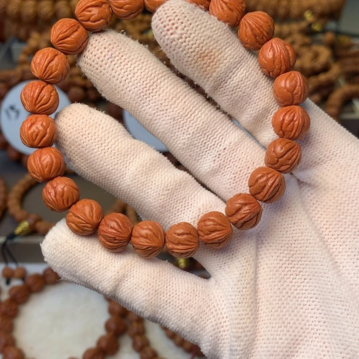 零***点桃核手串秦岭龙纹