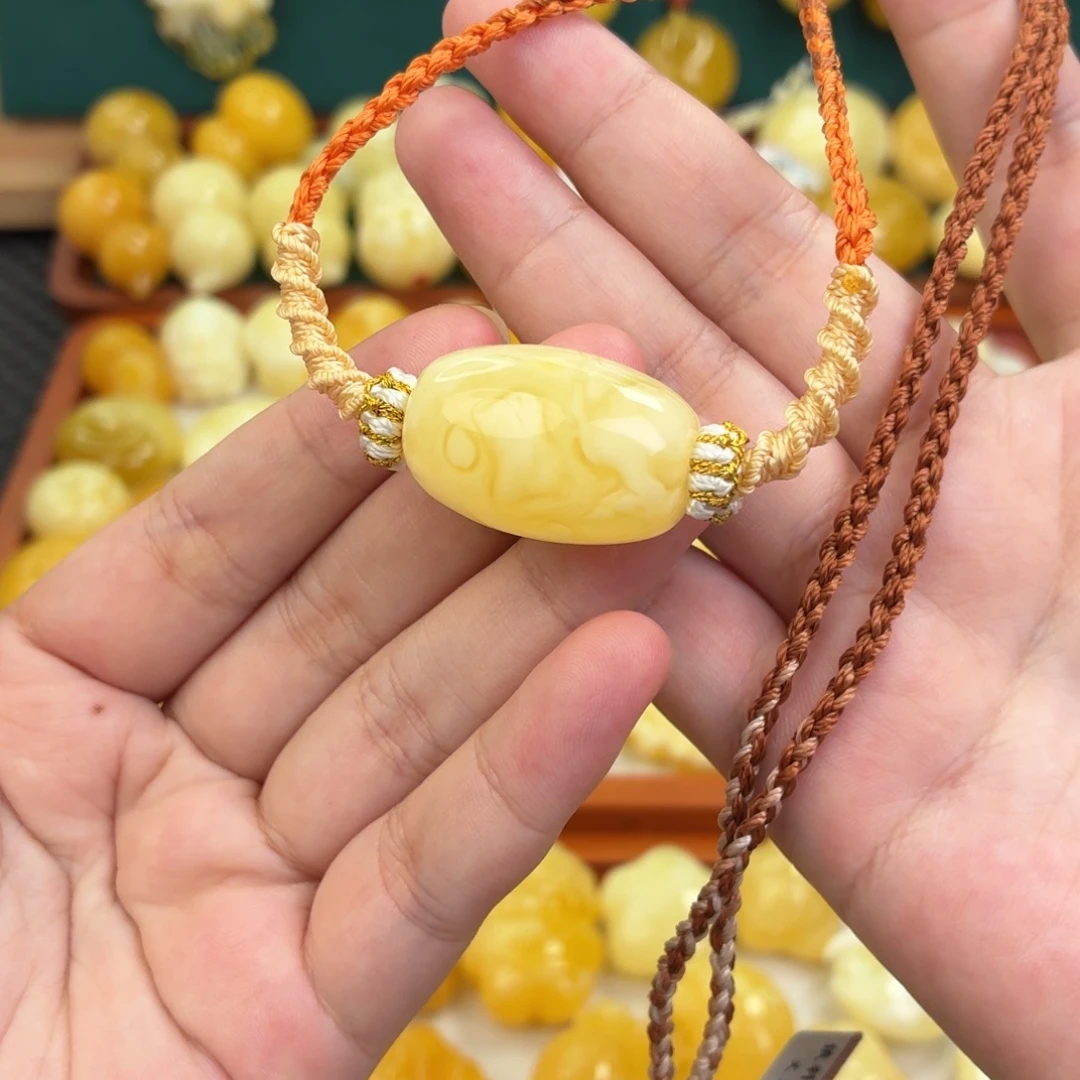 蜜蜡未镶嵌毛衣链蜜蜡