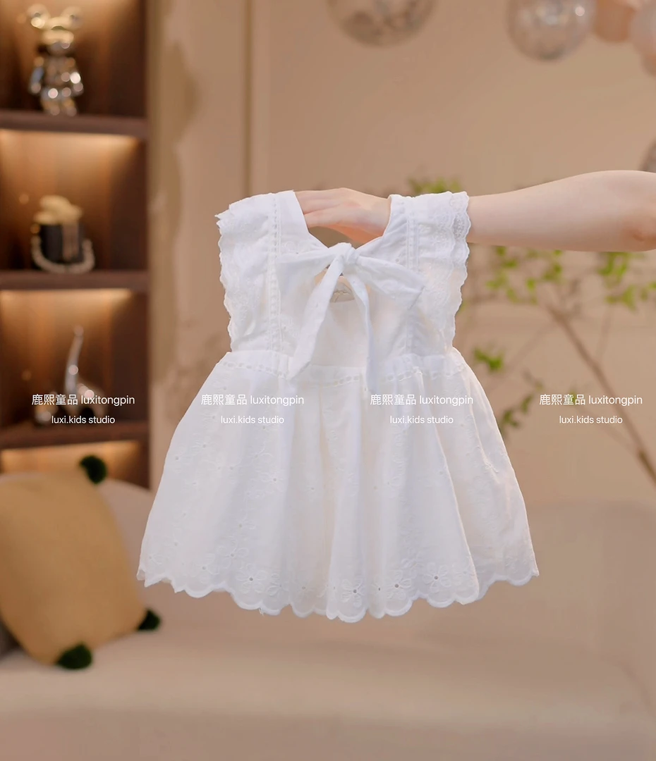 女童2025夏季新款女童棉布裙吊带公主裙轻奢