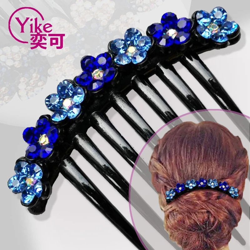 原创气质优雅镶水钻发饰发卡盘发插梳发梳发叉水晶头饰发簪