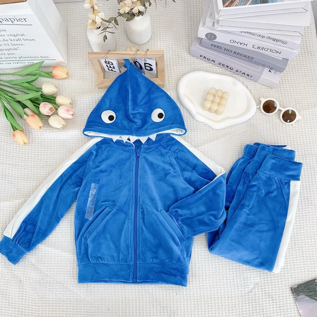 儿童秋冬连帽款带拉链绒绒类居家服套装806/803