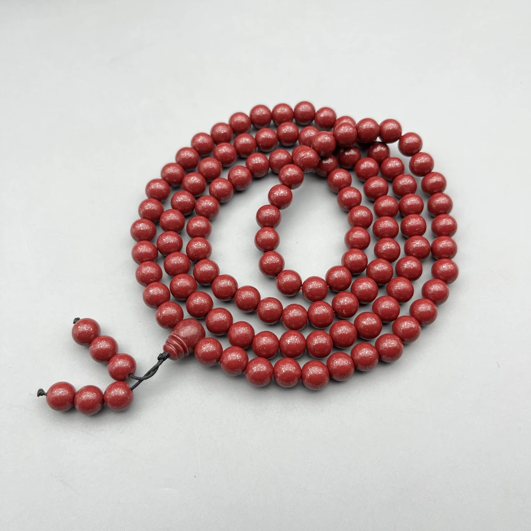 含辰砂工艺品ZZA007 紫色星点经典款素圈108颗珠链8mm