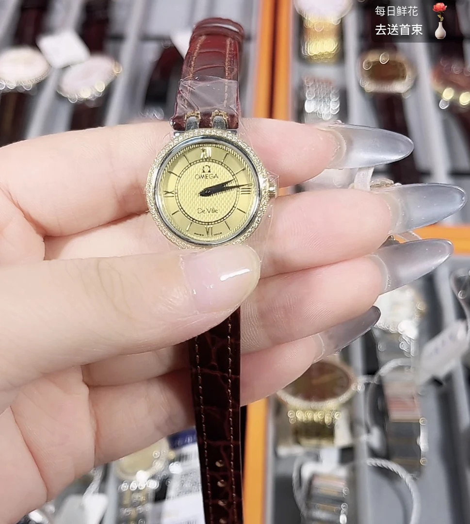 95新 Omega/欧米茄 蝶飞/23盘/石英腕表/07600/后钻