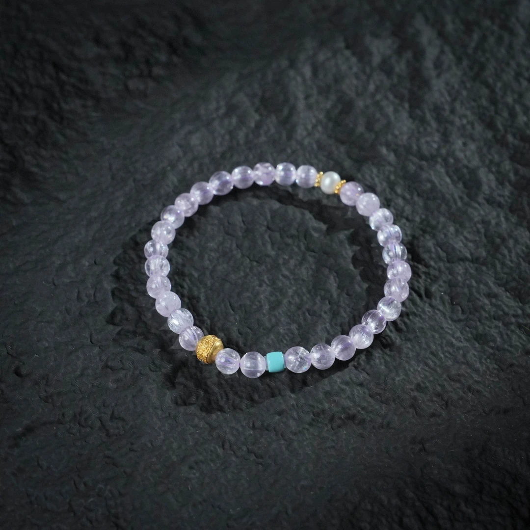 锂辉石手串-18K金-约卡5.5mm-SLQ61-BK|BSJ3