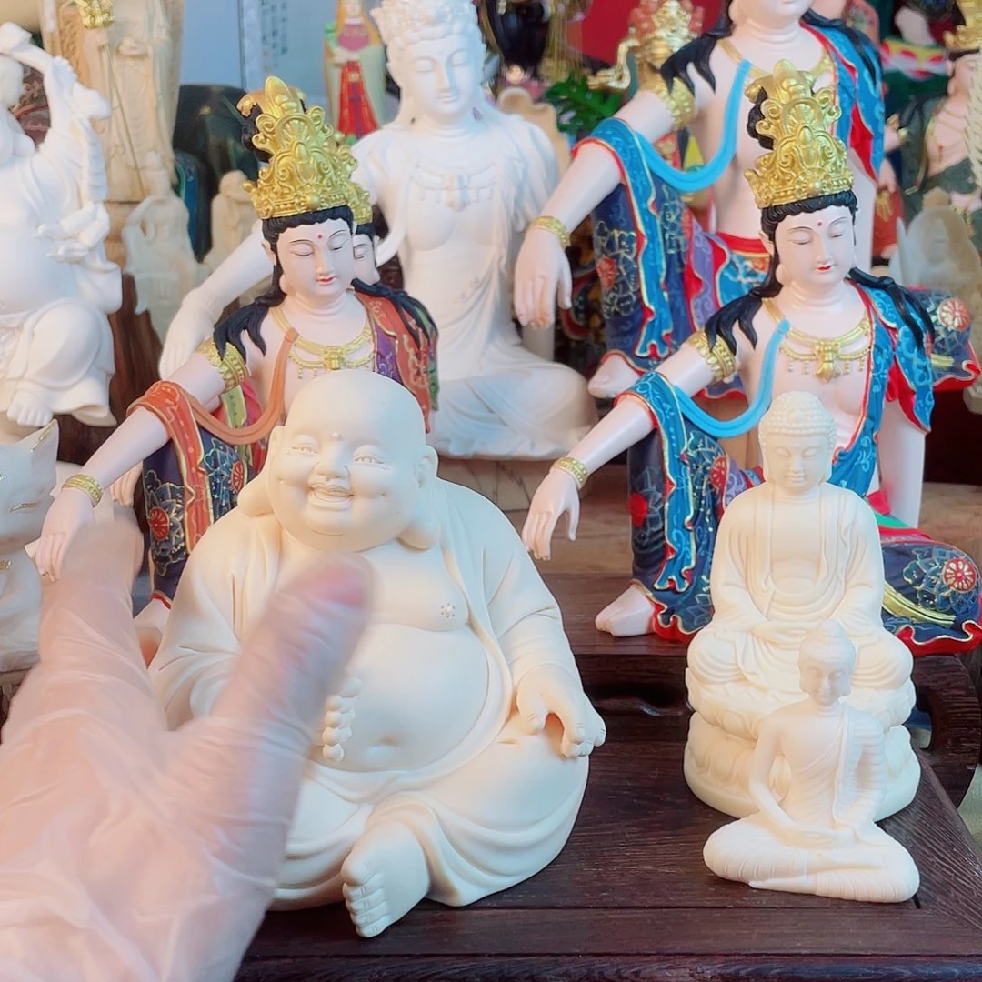 猴***8石材弥勒笑佛家居摆件