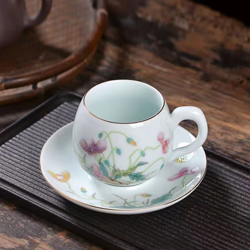 青瓷虞美人咖啡杯 1111
