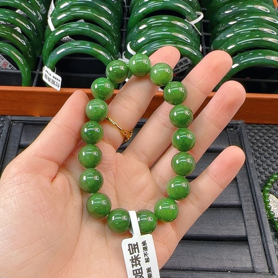 未镶嵌手链和田玉碧玉手串卡12高