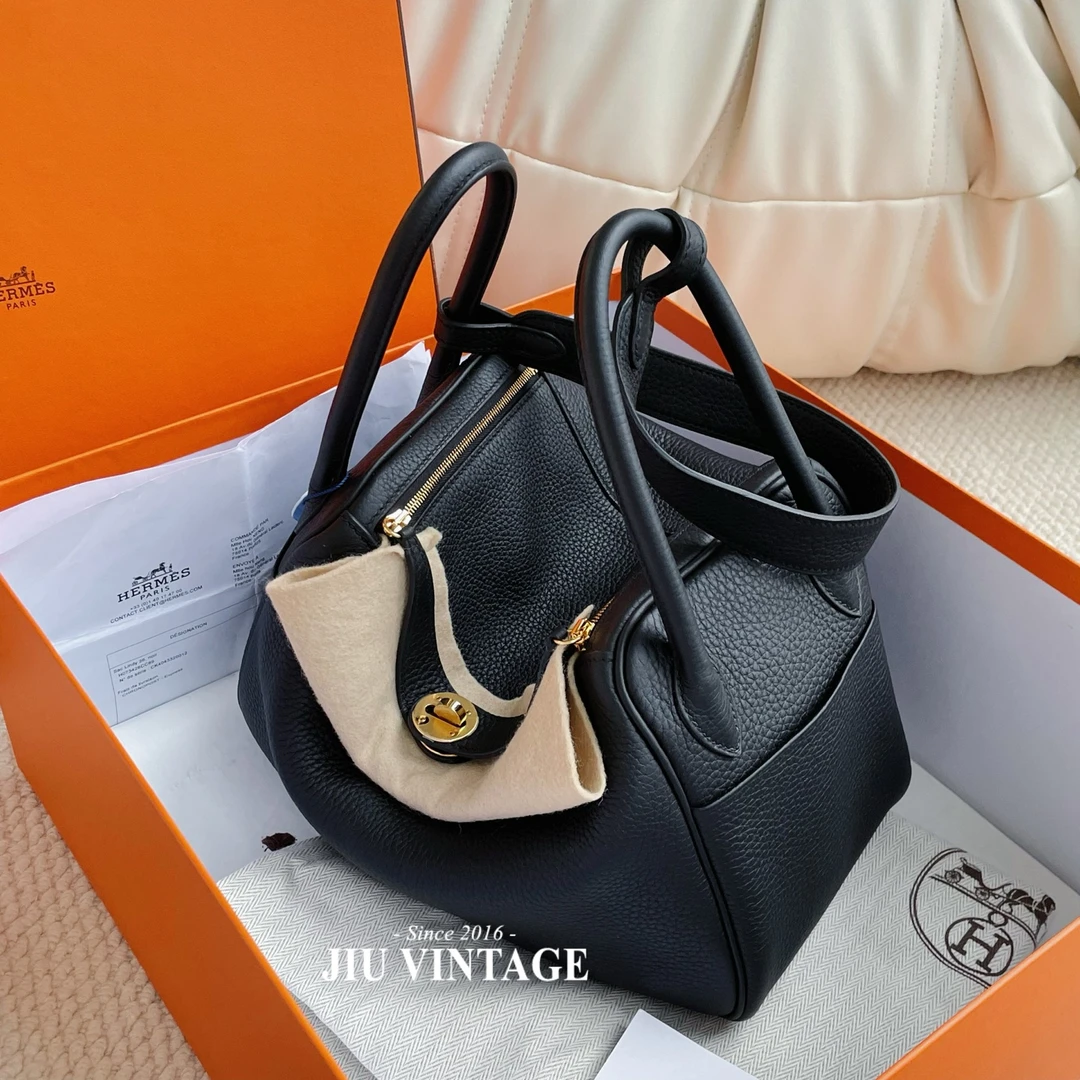 未使用 Hermes/爱马仕 lindy26黑金K刻闲置全套JM11-0858