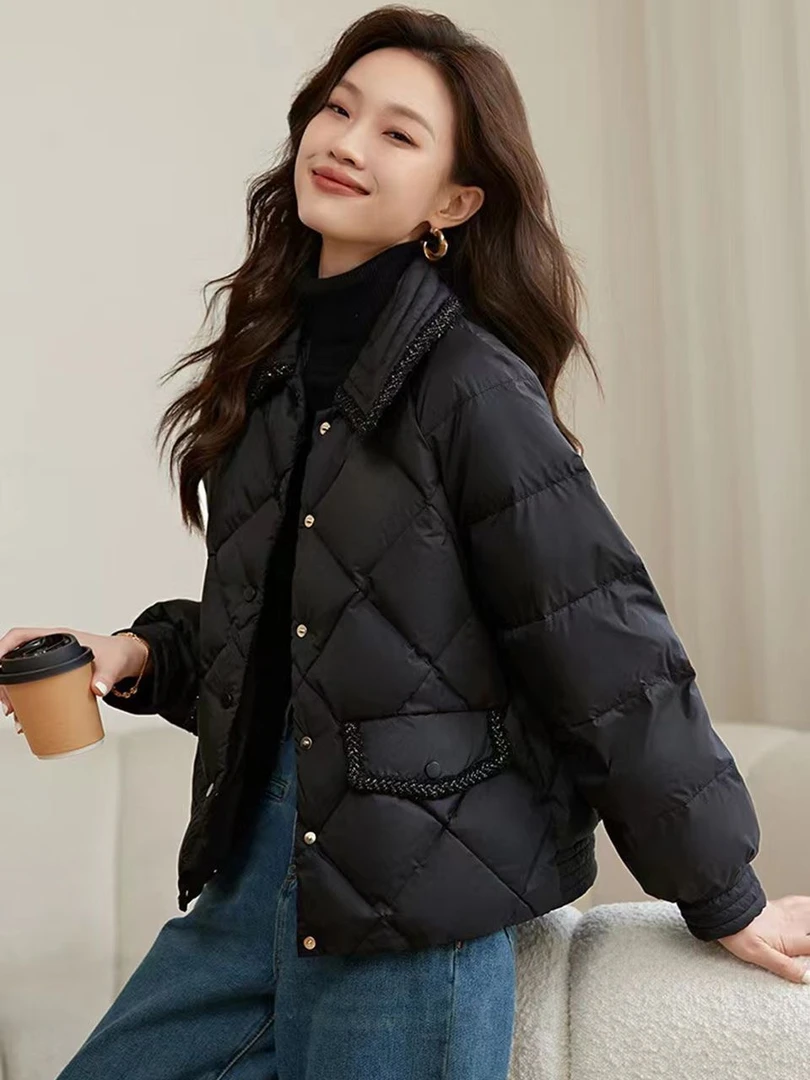 短款薄款女士冬季小香风显瘦小个子洋气棉服宽松百搭立领时尚棉衣