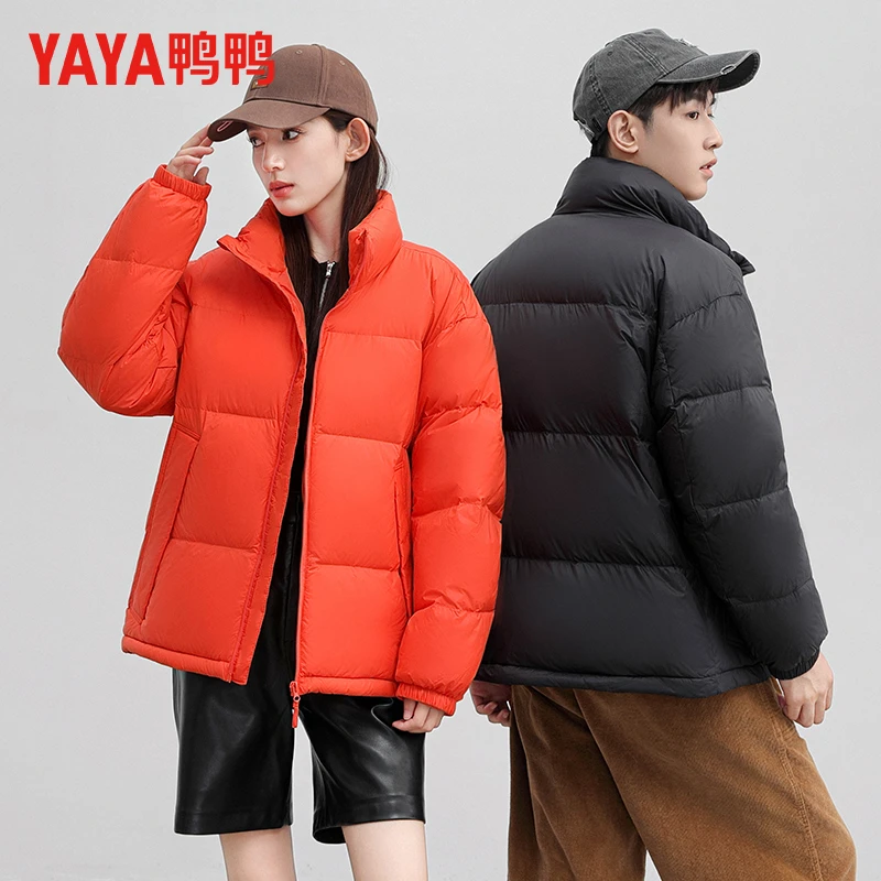 YAYA/鸭鸭新款羽绒服情侣短款时尚保暖冬季面包服外套YE2B027701P