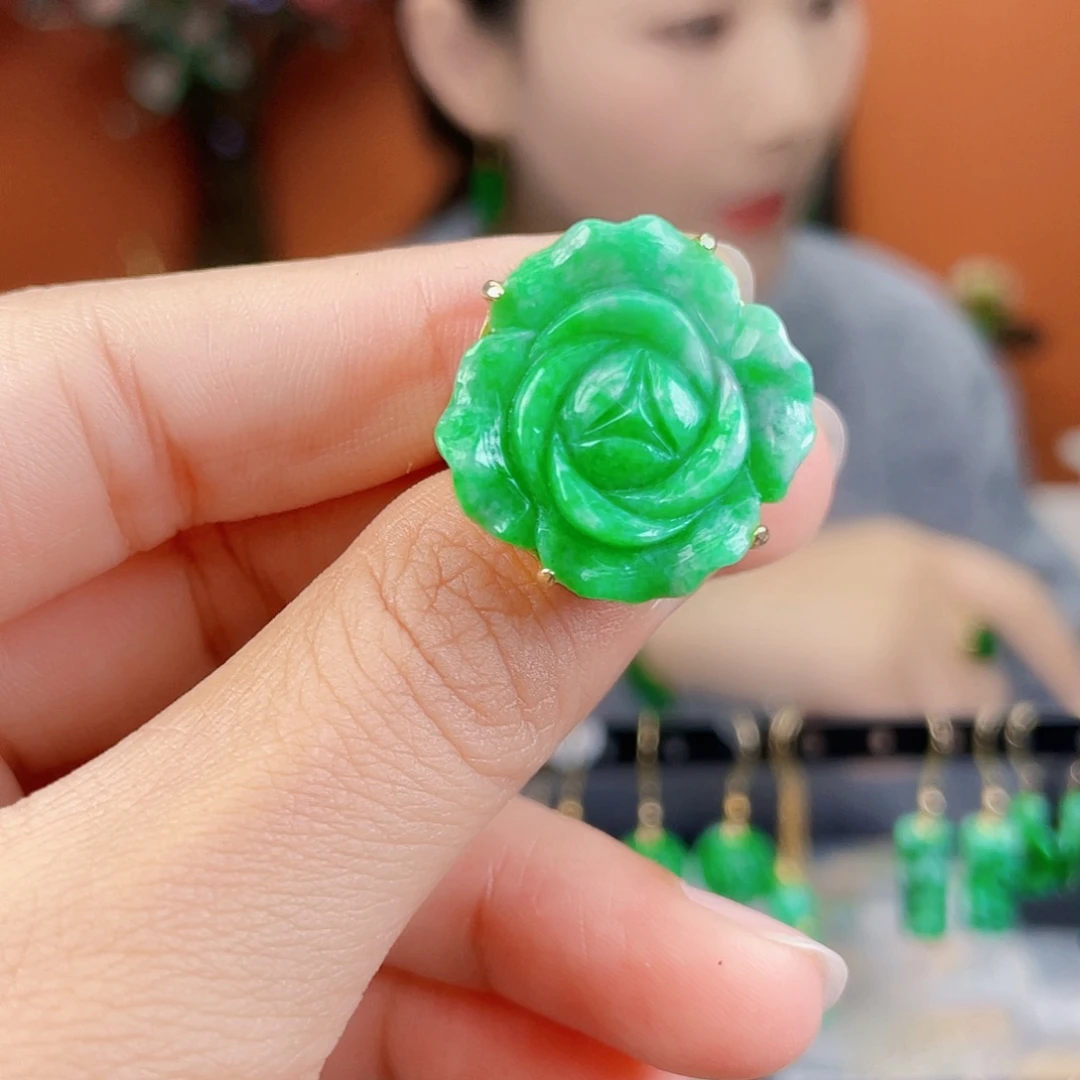 翡翠银S925镶嵌耳饰