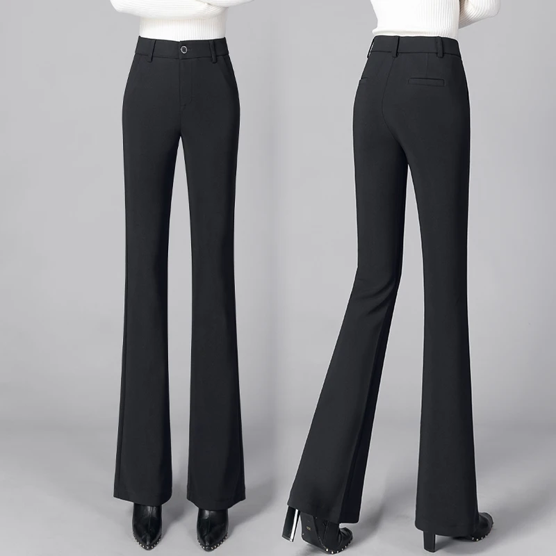 女神微喇裤女春秋季2025年新款高弹轻职喇叭裤显瘦百搭休闲长裤子