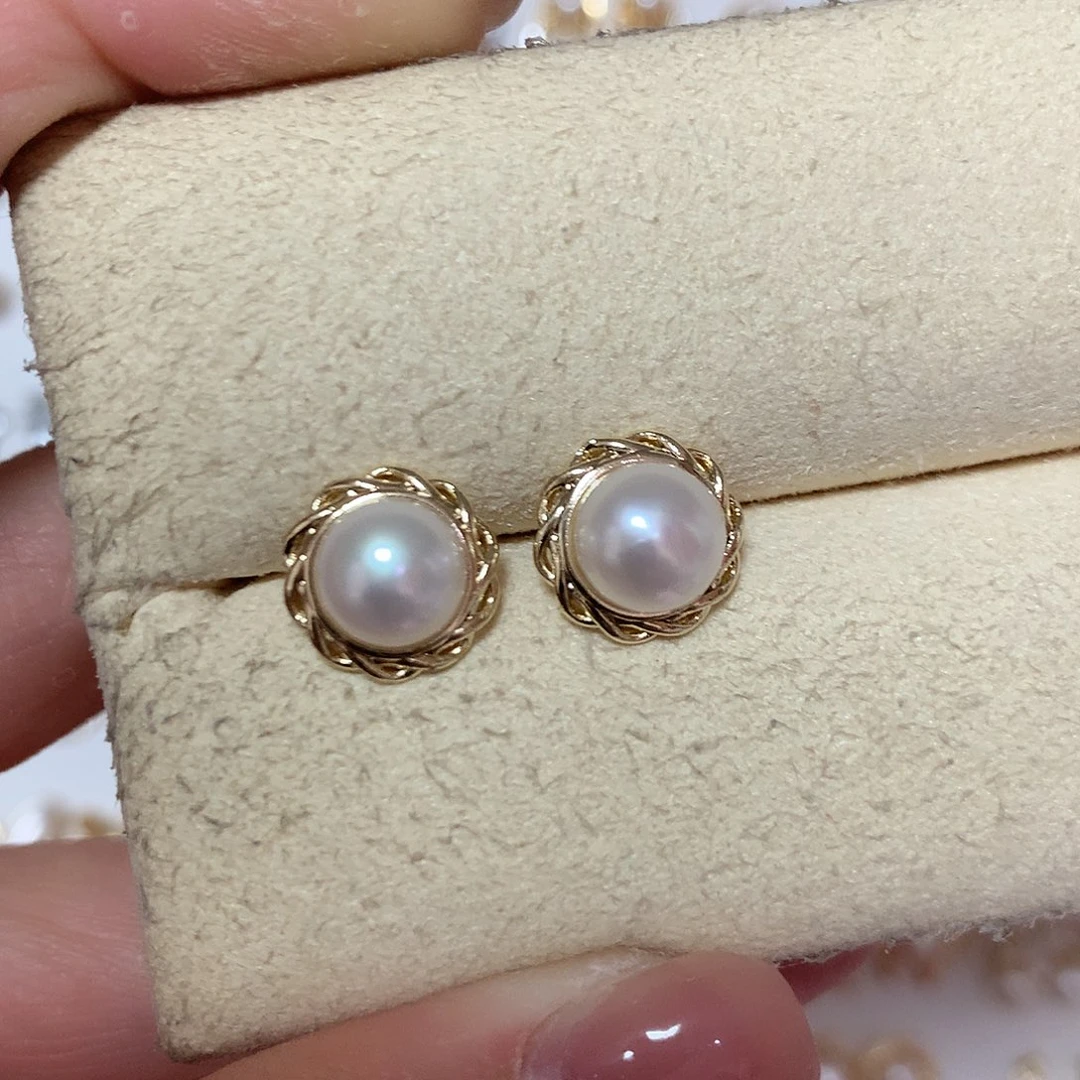 淡水珍珠耳饰合金