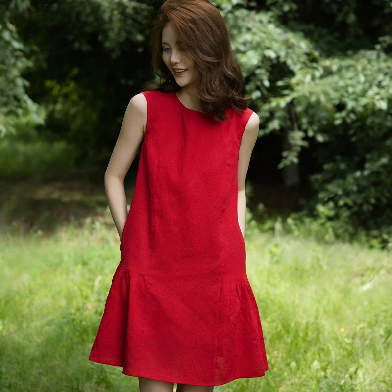 法式无袖背心连衣裙女2025年夏季新款小个子宽松显瘦气质a字短裙