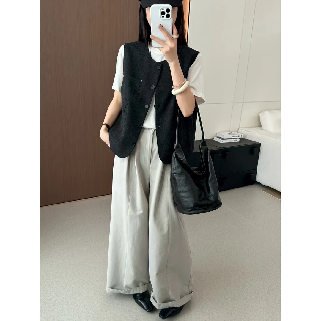 【南油玲姐】黑色马甲外套3101