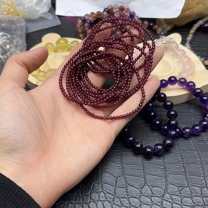 水晶手链未镶嵌石榴石多圈64