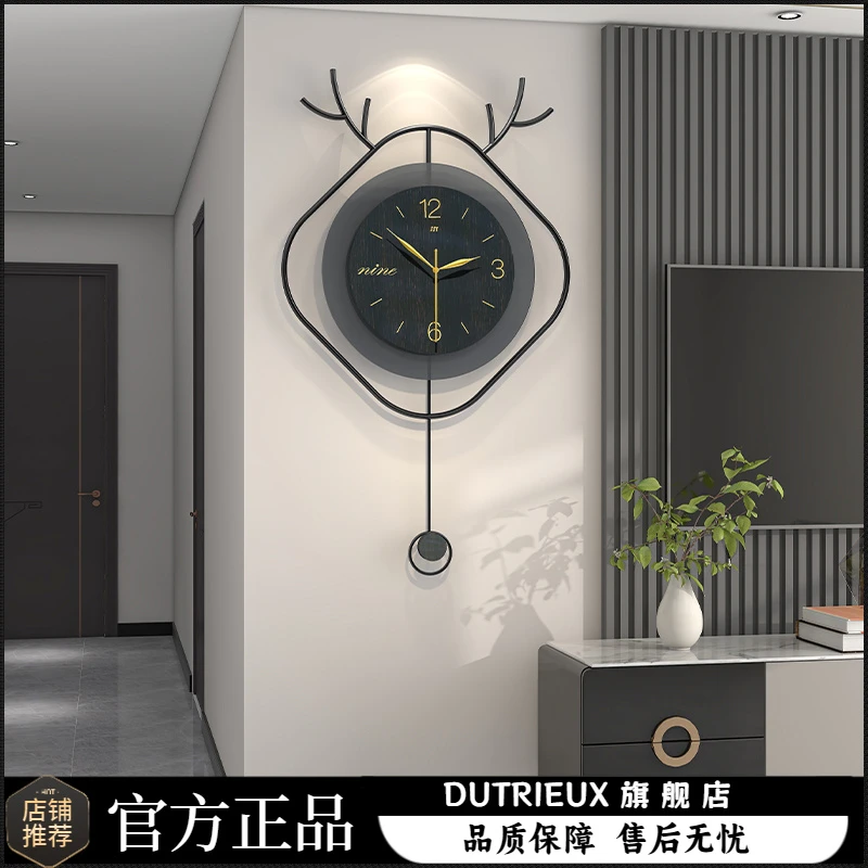现代简约挂钟客厅钟表装饰高级感家用餐厅时尚创意时钟挂墙高级感
