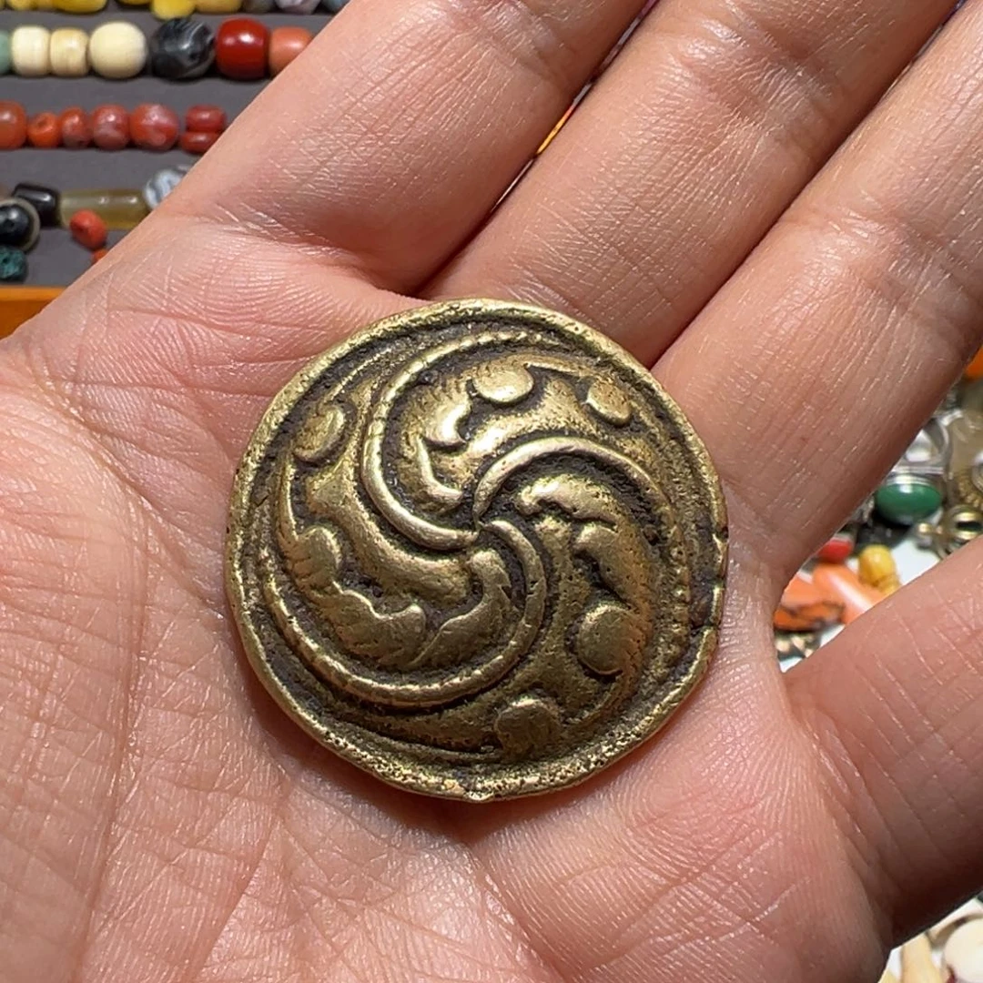 玻璃颈饰墨白藏传出品10