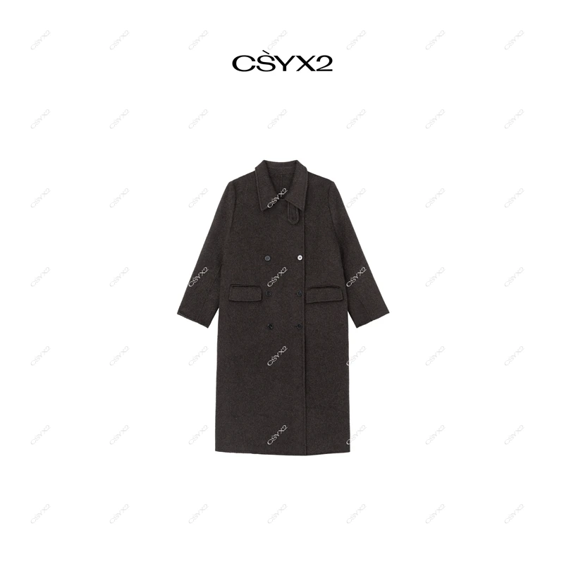 CsyX2-2025A/W 春夏新品 双排扣毛呢大衣CA4DD091