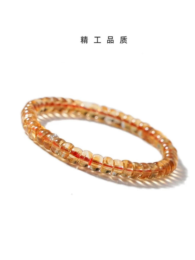 非金属仿水晶手链 SL-158天然黄塔直切单圈手串百搭素圈手串