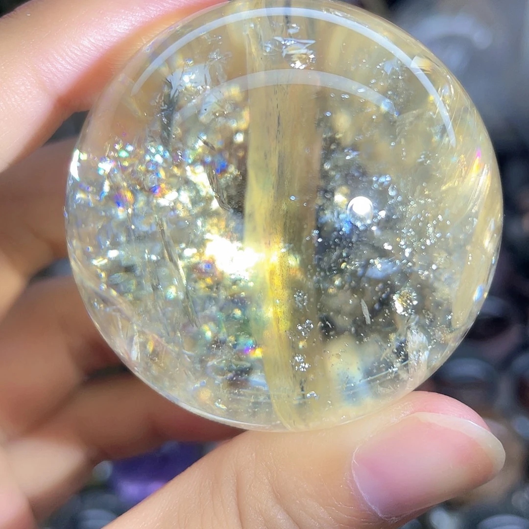 未镶嵌珠宝半成品水晶黄阿塞爆彩52